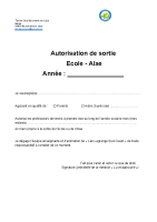 Autorisation sortie alae 2025